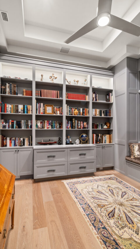 den with big custom built library